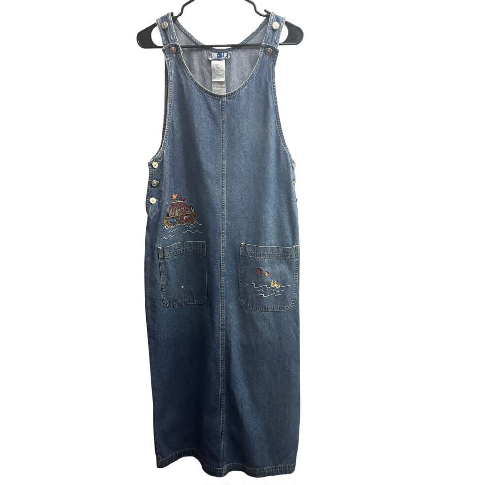 True Blue Women's Long Jean Dress - Picture 2 of 6